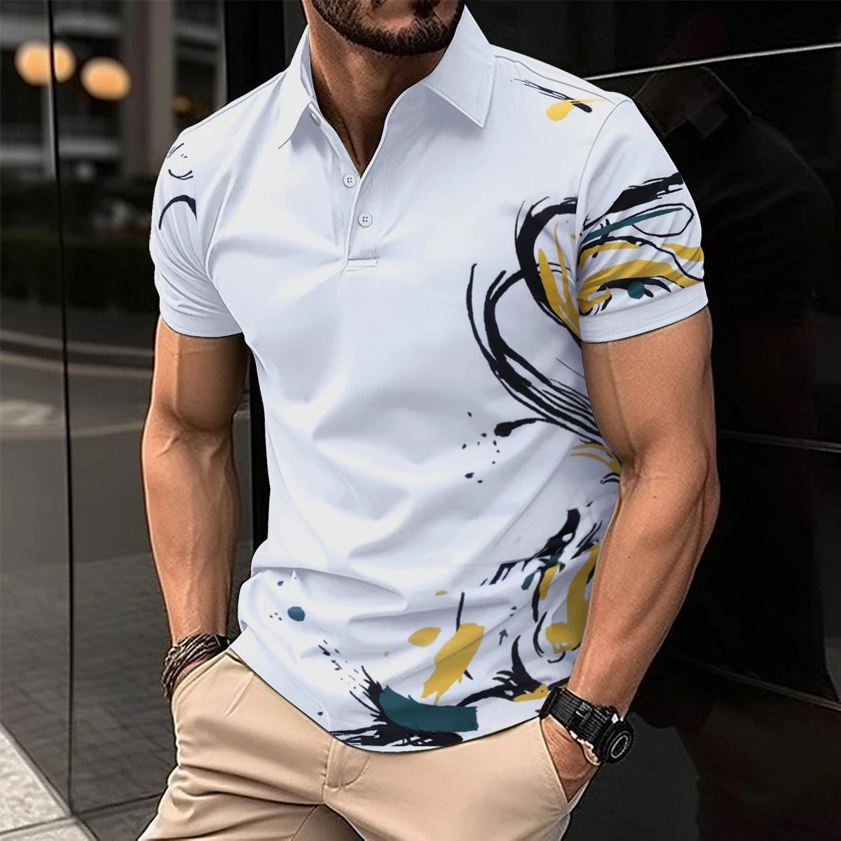 Summer Men's Casual Polo Shirt Spring Summer New Business Leisure Breathable Lapel Polo Shirt for Man