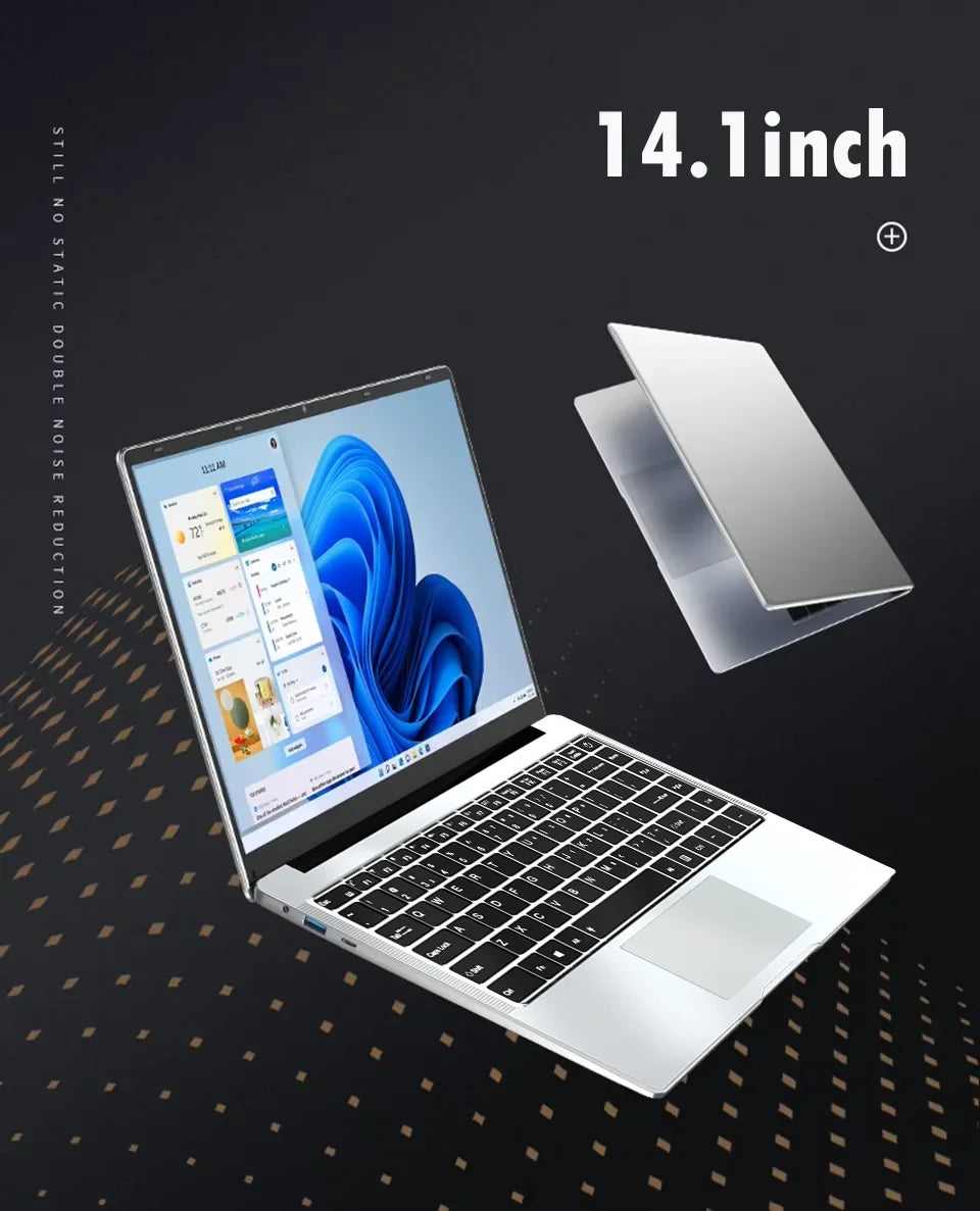 2025 Office Laptop Windows 11 intel core i7-7500U/intel Atom x7 A3950 14.1" Notebook Computer 1920*1080P 12GB RAM 1/2TB SSD