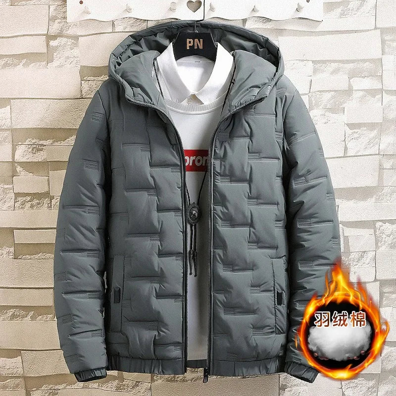 Winter Trendy Parkas Cotton-padded Coats Jacket Men Parkas Outdoor Hooded Coat Casual Windbreaker Thick Warm Coat Men Jacket
