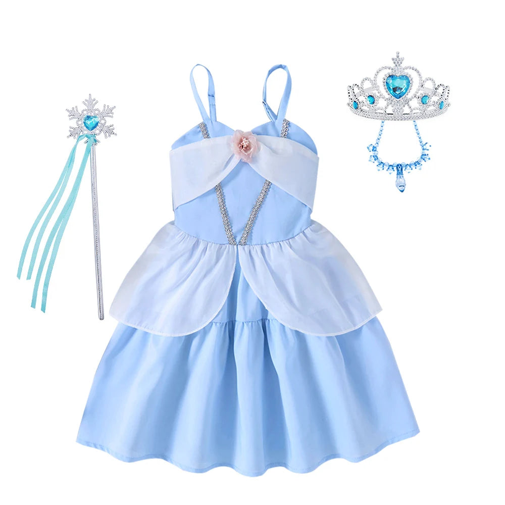Summer Girl Dress Pink Stripe Suspender Dress Casual Princess Vestidos 2-10Y Children Clothing Sweet Baby Daily Outfits Fashion
