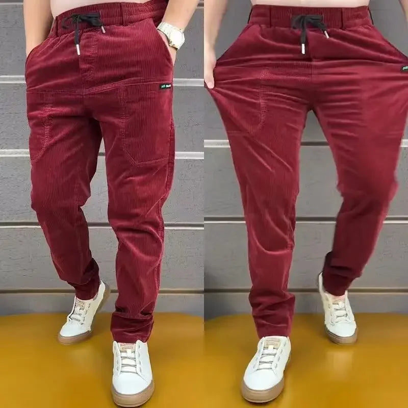 Autumn Winter Male Trousers Loose Work Harem Formal Baggy Corduroy Men's Casual Pants Dress Low Price Stylish High Quality Sale