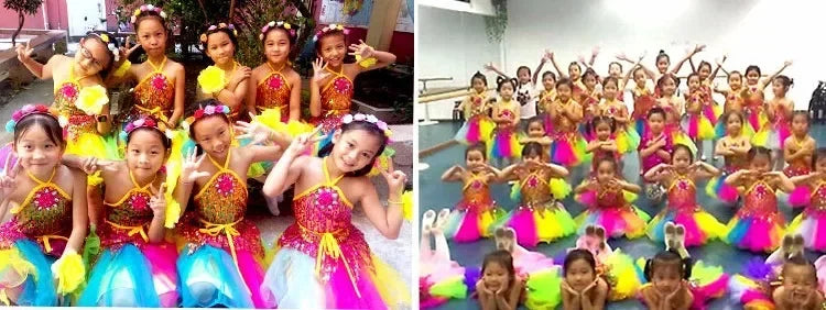 Summer Stage Princess Girls Casual Dresses Sequin Tutu Children Costume Robe Fille Party Baby Clothing Dance Kids Dress Vestidos