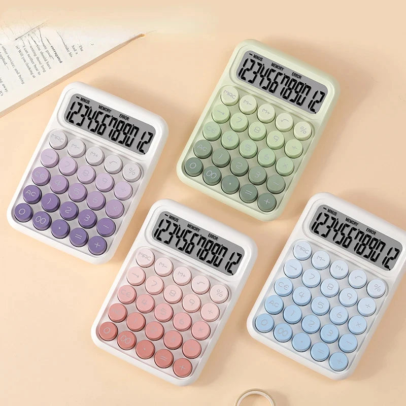 Gradation Candy Portable Calculators Large Display Mechanical Dot Keyboard Back To School Supplies Students/Finance Stationery