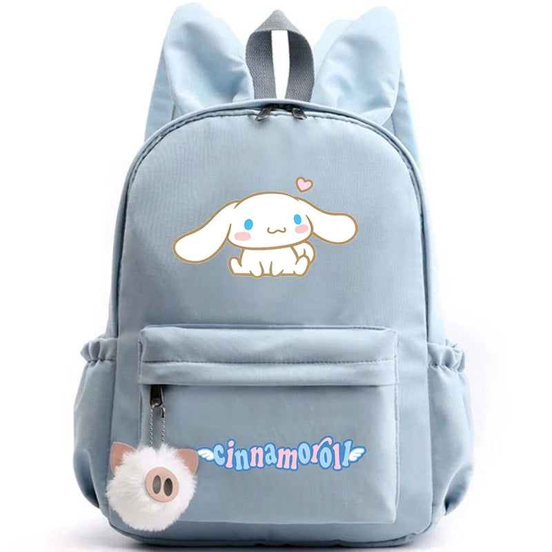 Cinnamoroll School Bags Backpack for Girl Boy Student Teenager Rucksack Women Casual Travel Rabbit Ears Mochila
