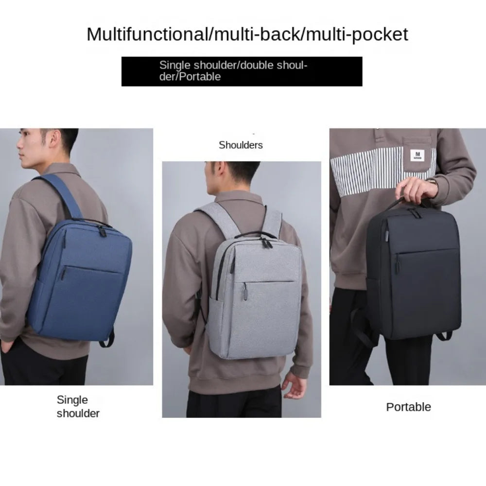 Trendy Oxford Cloth Versatile Backpack Black Grey Blue Red 15.6 inches School Student Backpack Washable Business Rucksack Unisex