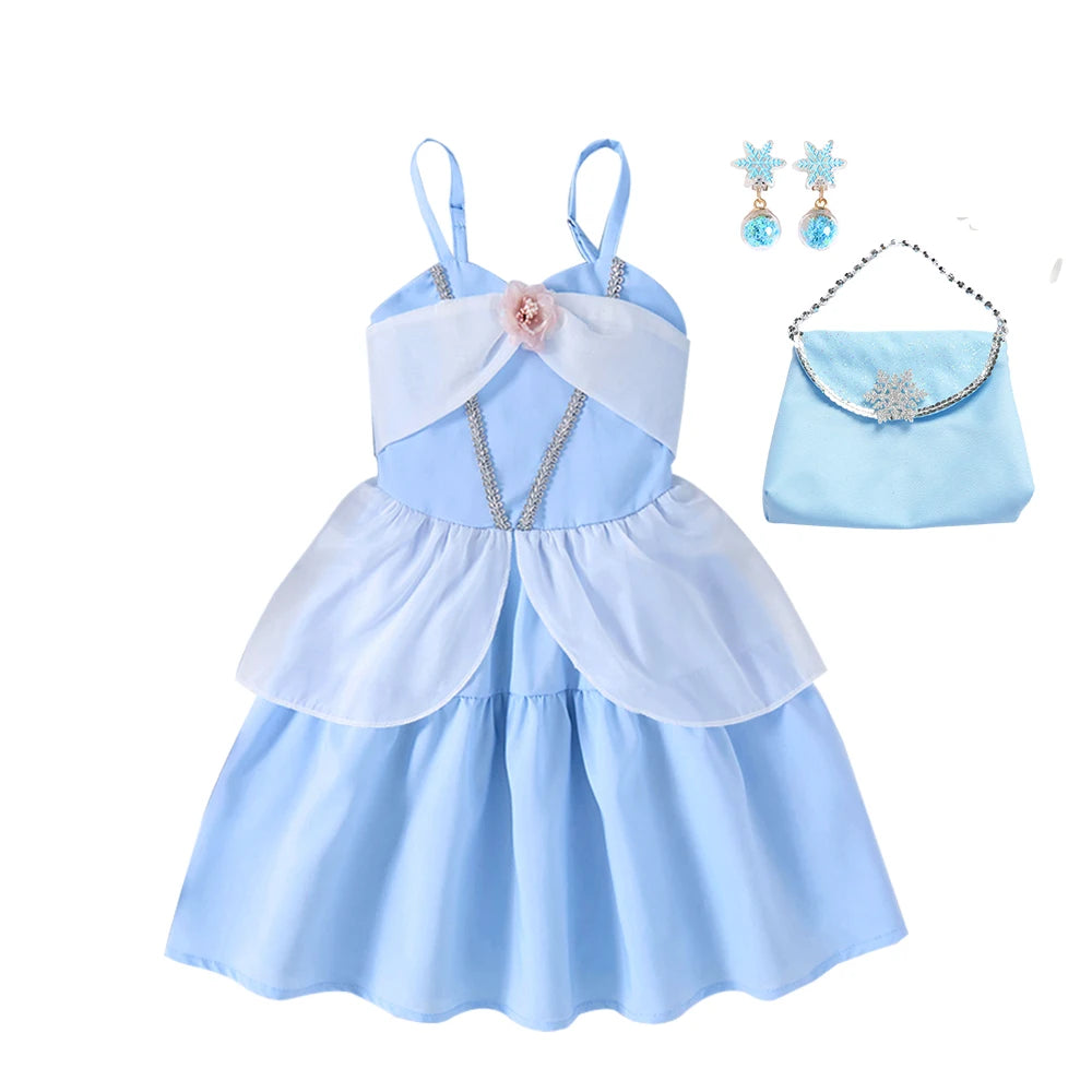 Summer Girl Dress Pink Stripe Suspender Dress Casual Princess Vestidos 2-10Y Children Clothing Sweet Baby Daily Outfits Fashion