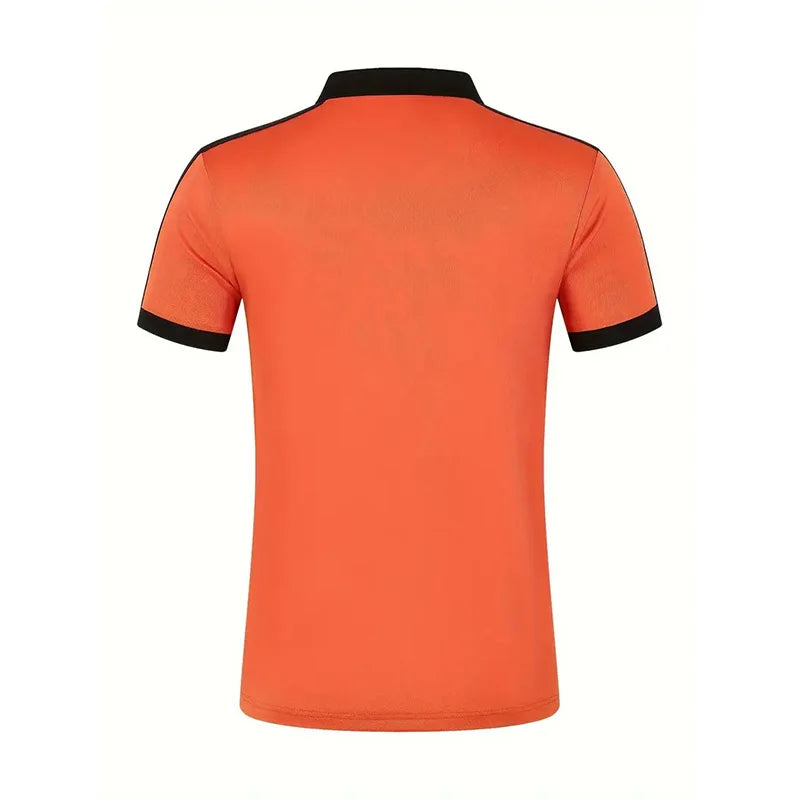 Summer Men's Short sleeved Polo Shirt Business Casual Collar T-shirt Plus Size Breathable Top European and American Plus size