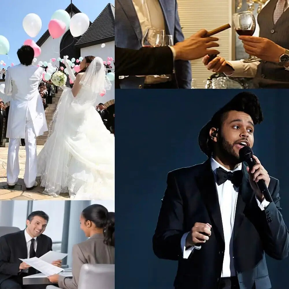 The New Formal Fashion Blue Suits For Men's Groom Wedding Wear Suits Slim Tuxedos Peak Lapel Custom Made 3 Pieces
