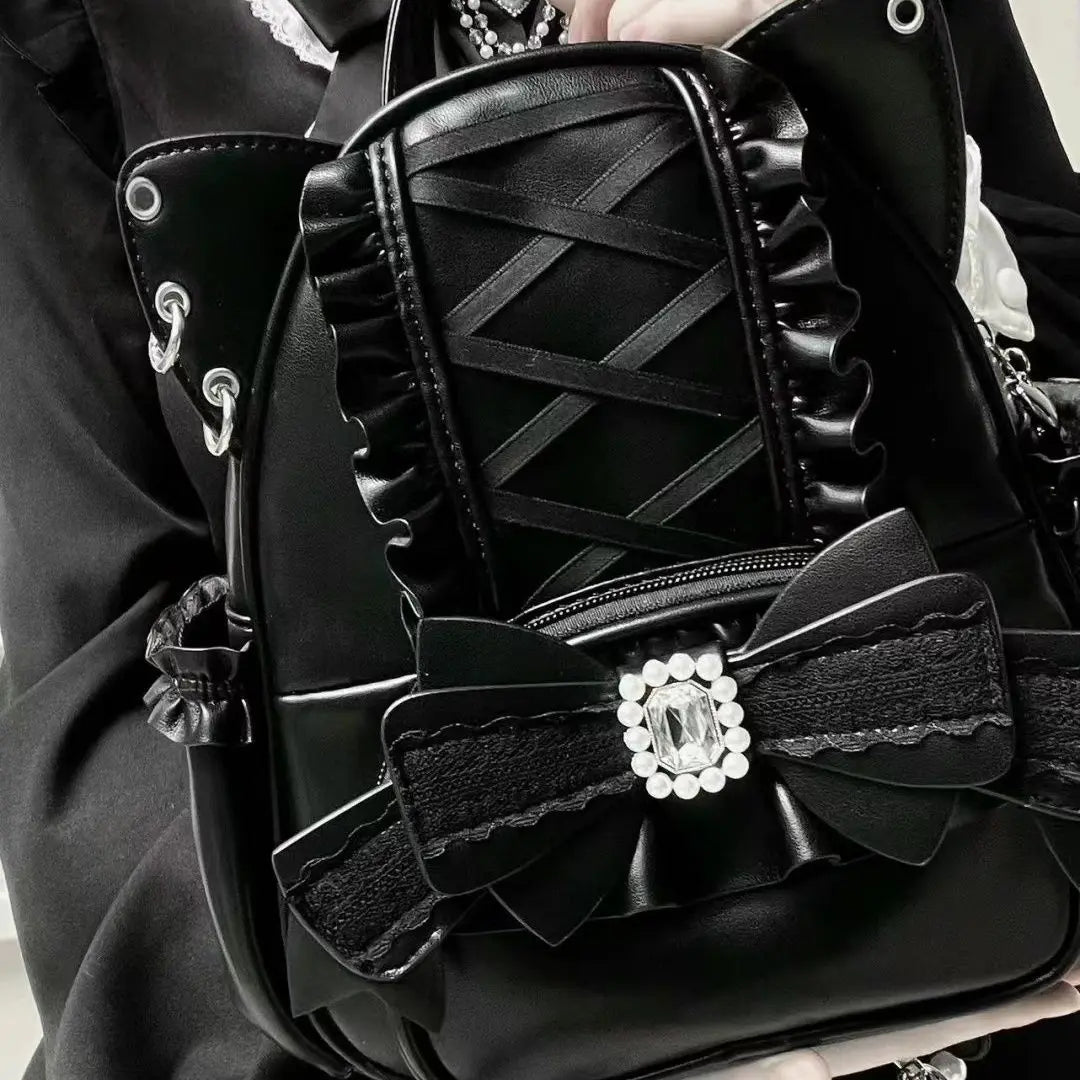 Lace Cat's Ear School Bag Japan Lolita Ita Mochila Cute Large Capacity Mochilas Mujer 2025 New Bow Women Bags Student Backpack