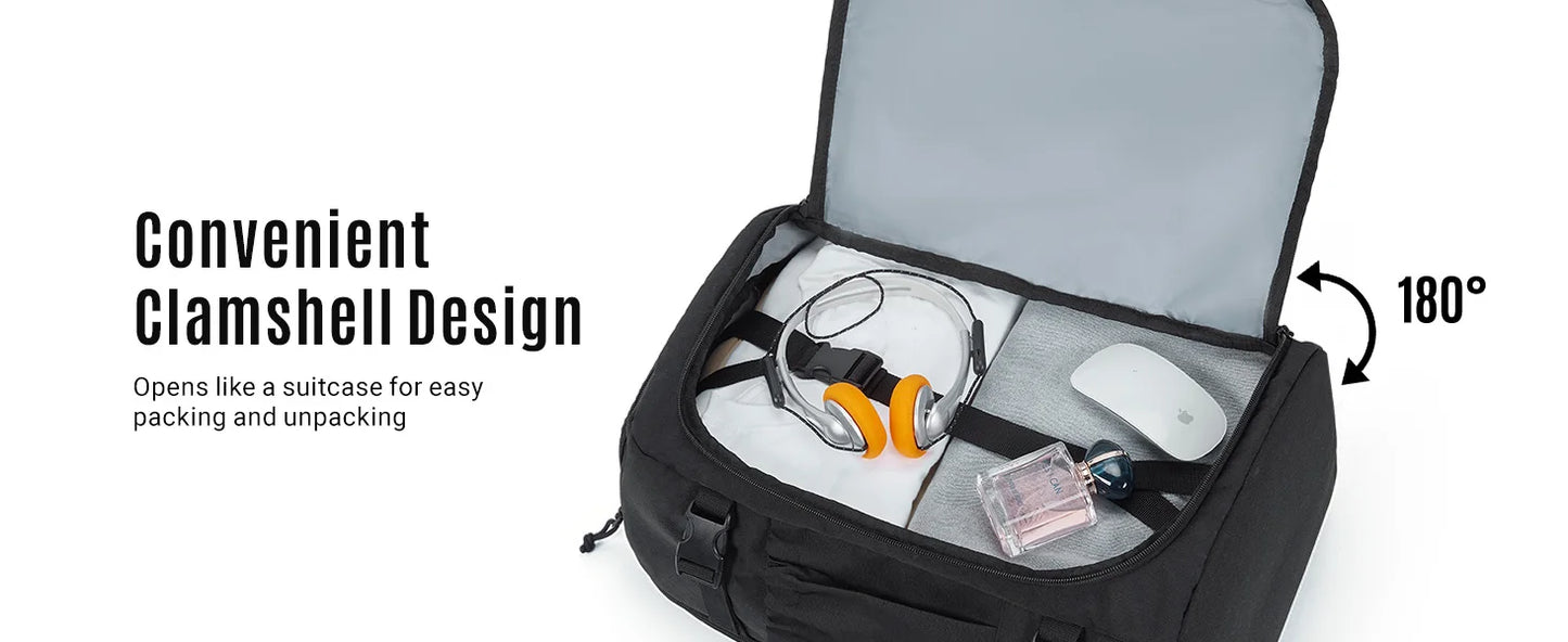 LIGHT FLIGHT Travel Backpack for Men TSA Large Airplane Cabin Backpack Lightweight Waterproof Laptop Backpack Urban Style