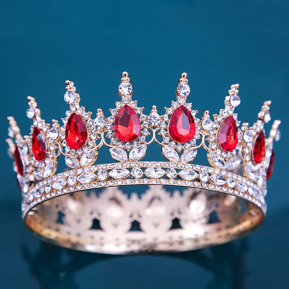 Baroque Crystal Tiaras And Crowns Rhinestone Prom Diadem Headband Crown Bridal Wedding Hair Accessories Jewelry Crown Tiara Gift