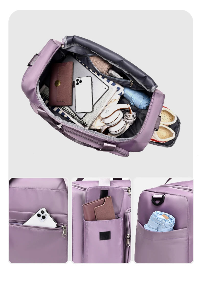 Travel Bag Female Large-Capacity Hand Luggage Dry-Wet Separation Sports Fitness Bag Short-Distance Travel Package