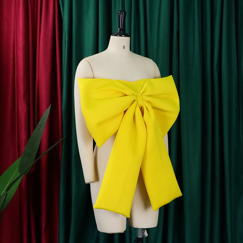 Sexy Blouse & Shirts for Woman Off the Shoulder Backless Big Bow Decorate Zipper Closure Fashion Ladies Evening Night Club Tops