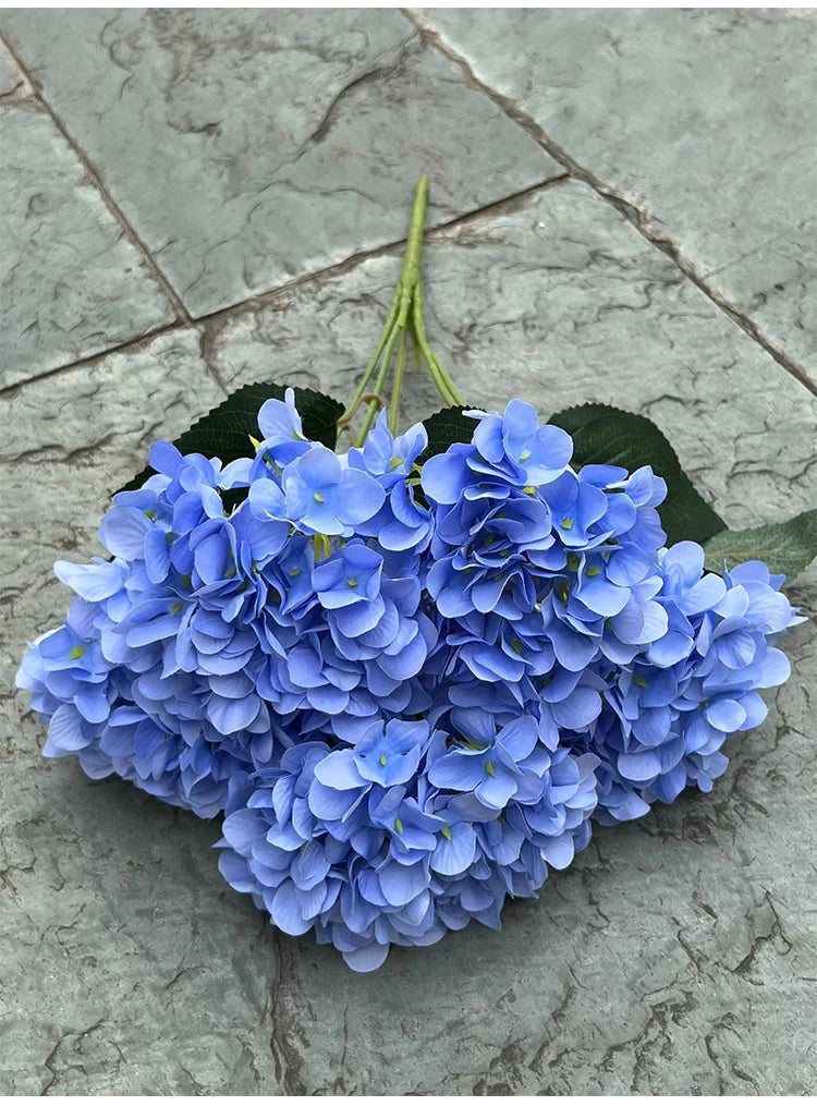 5 Heads Hydrangea Bouquet Silk Artificial Flowers for Party Wedding Living Room Decoration Accessories Home Decor Fake Flowers