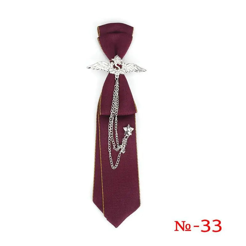 Retro Fabric Ribbon Rhinestone Black Bow Tie Collar Bowkont Cravat School Girl Boys Gifts for Women Clothing Jewelry Accessories