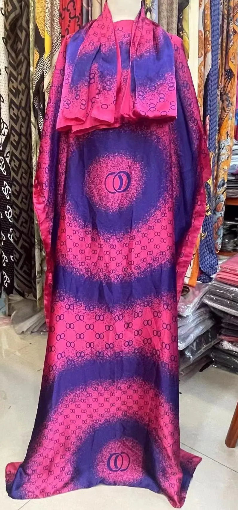 Summer New Fashion African Dresses For Women Elegant Printed Silk Muslim Lady Long Hijab Kaftan Dress Oversize Kuwait Abaya