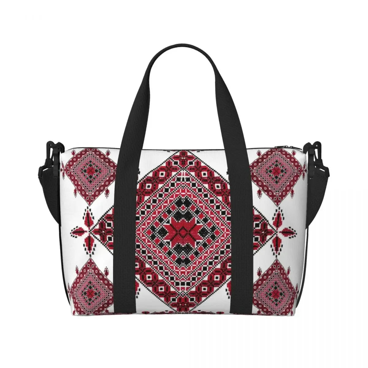 Custom Arabic Calligraphy Name With Palestinians Flag Hand Grocery Tote Shopping Bag Women Large Capacity Beach Gym Travel Bags