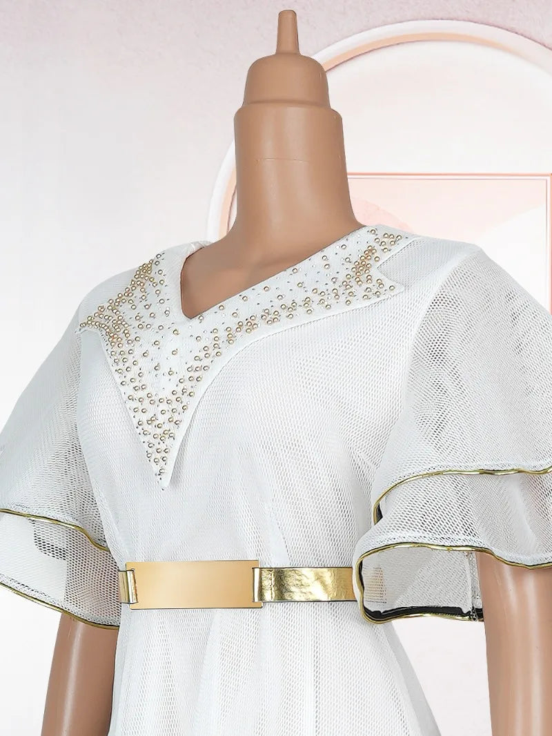 African Dresses Plus Size Elegant Dress Africa Clothes Dashiki Ankara Turkey Outfit Wedding Soiree Party for Women Summer Season