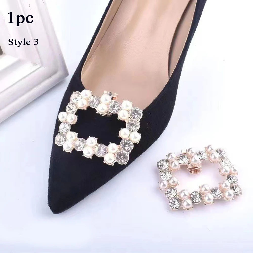 1Pcs Wedding DIY Detachable Charm Buckle Bridal Crystal Shoes Accessory Decoration Clip Women High Heel Rhinestone Shoe Buckles