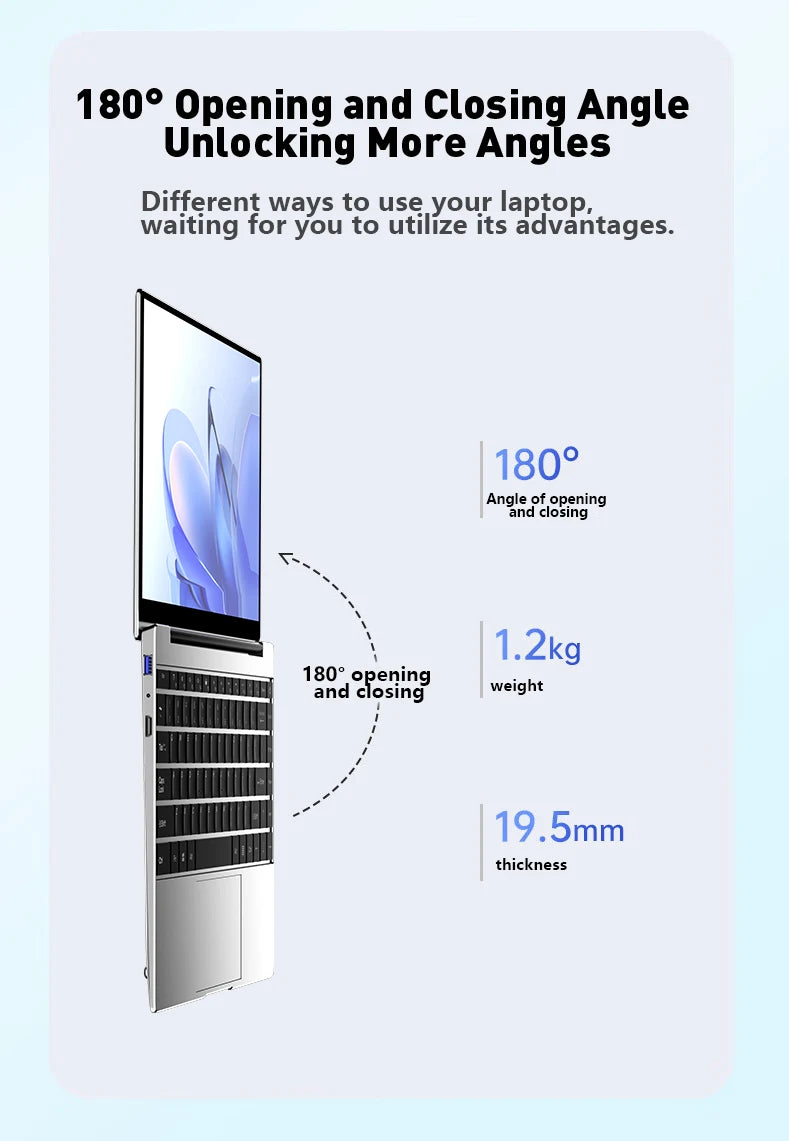 14.1" Ultra Slim Laptop 16GB RAM 2TB SSD Intel N3700 Notebook Gamer 1920*1080 Display Windows 11 Pro Office Study Computer PC