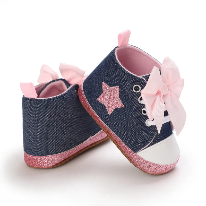 Spring and Autumn Women's Baby Casual Sports Shoes Soft Sole Anti slip Indoor and Outdoor Walking Shoes First Step Walking Shoes