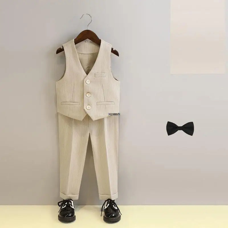 Flower Boys Photography Suit Baby Kids Formal Ceremony Costume Children Birthday Wedding Party Dress Performance Tuxedo Set