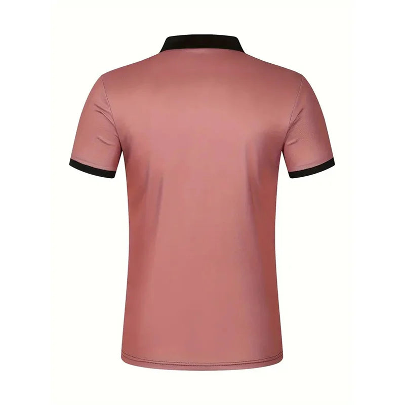 Summer Men's Short sleeved Polo Shirt Business Casual Collar T-shirt Plus Size Breathable Top European and American Plus size