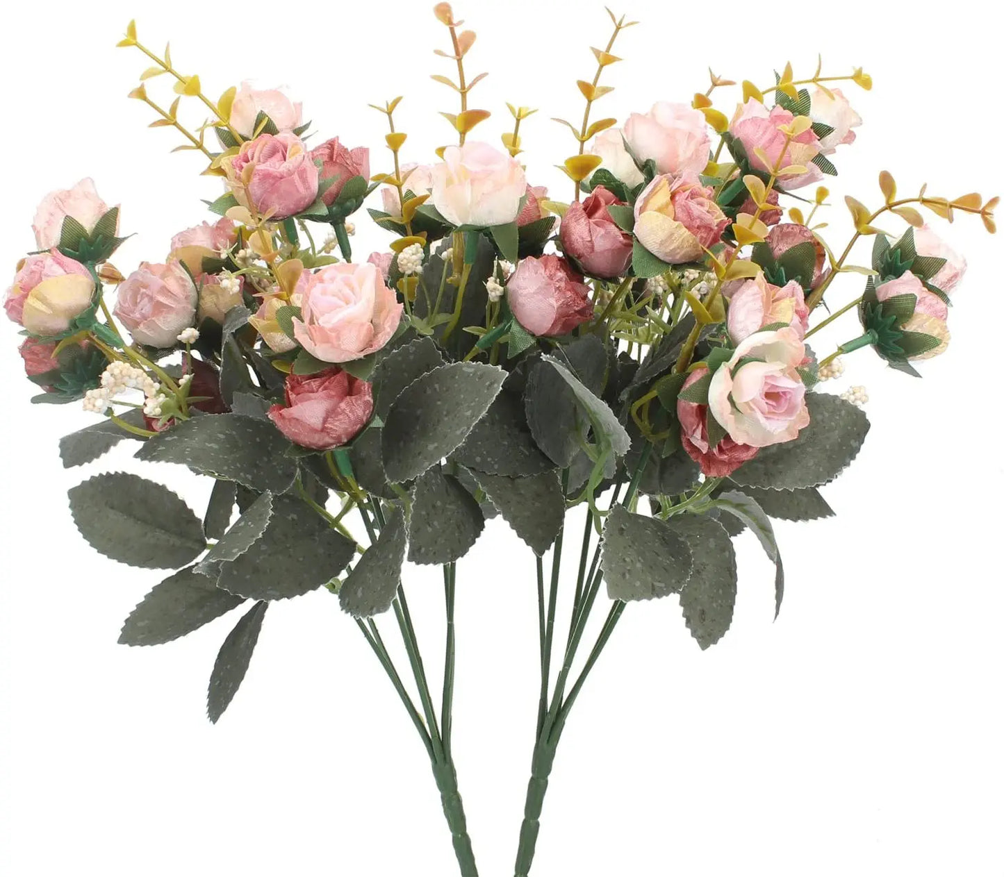 7 Branch 21 Heads Artificial Flowers Bouquet Mini Rose for Bridal Shower Wedding Floral Birthday Party Home Office Decoration