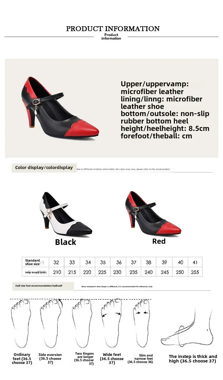 Zapatos De Mujer New Elegant Fahsion Women Shoes High Heels Buckle Strap Pointed Toe Pumps Wedding Shoes Bride Big Size 46 2513