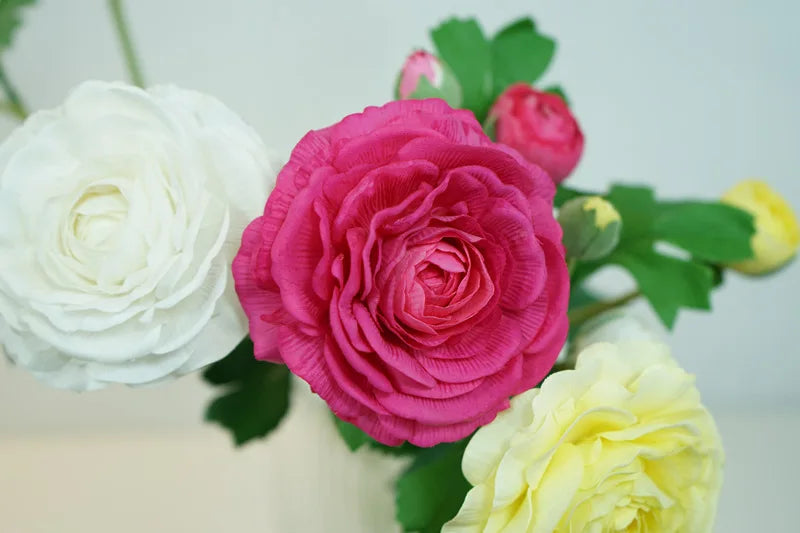4Pc Hand Feel Moisturizing 3Heads Dew Lotus Artificial Real Touch Flowers Wedding Decor Bridal Bouquet Home Decoration Ornaments
