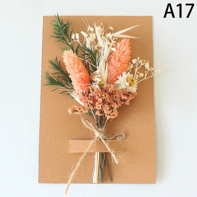 1pc Mini Natural Dry Flowers Bouquet Bridesmaid Boutonnieres Christmas Wedding Decor Valentine's Day DIY Floral Materials