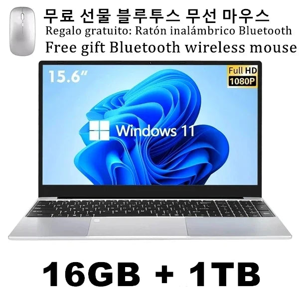 QMDZ 15.6" Laptop Computer Intel Celeron N5095 Notebook PC 16GB 32GB Ram 128GB-2TB SSD Office Study PC Windows 11 1080P Laptops