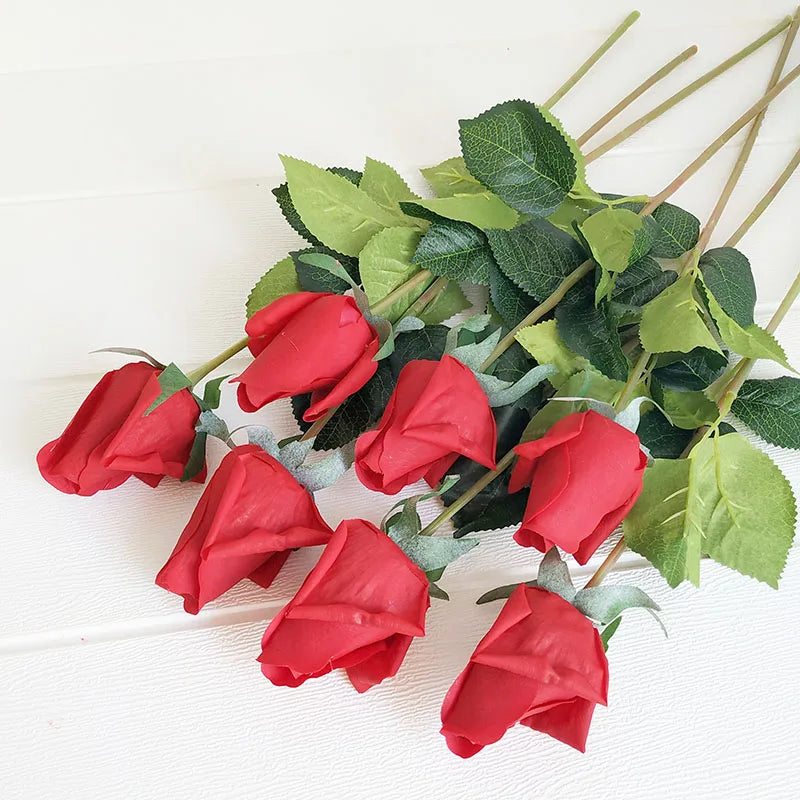 Wedding Decorations 12pcs/Lot Rose Latex Artificial Flowers Floral Silk Real Touch Rose Flowers Home Birthday Party Bouquet