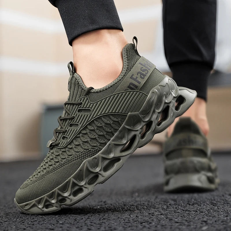 YRZL Sports Men Sneakers 2025 Breathable Mesh Running Shoes Lightweight Comfortable Walking Shoes Male Casual Outdoor Footwear