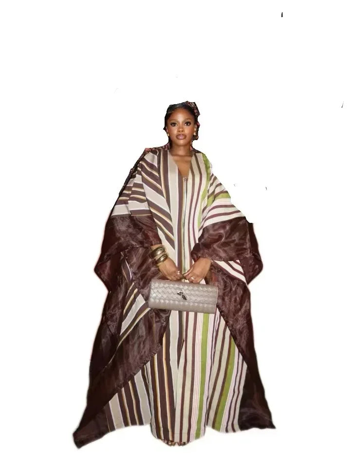 Dashiki African Dresses for Women Summer Fashion African V-neck Long Sleeve Plus Size Long Maxi Dress Kaftan Abaya Dress Outfits