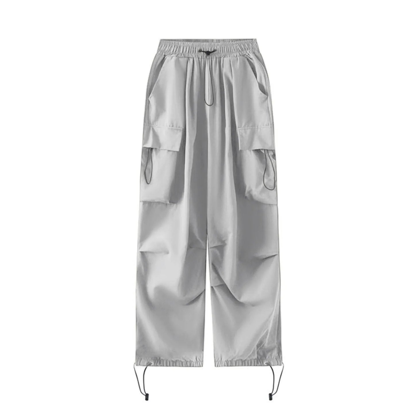 Womens Baggy Cargo Pants Streetwear Hip Hop Joggers Sweatpants Drawstring Casual Loose Dress Pants for Women Business Casual