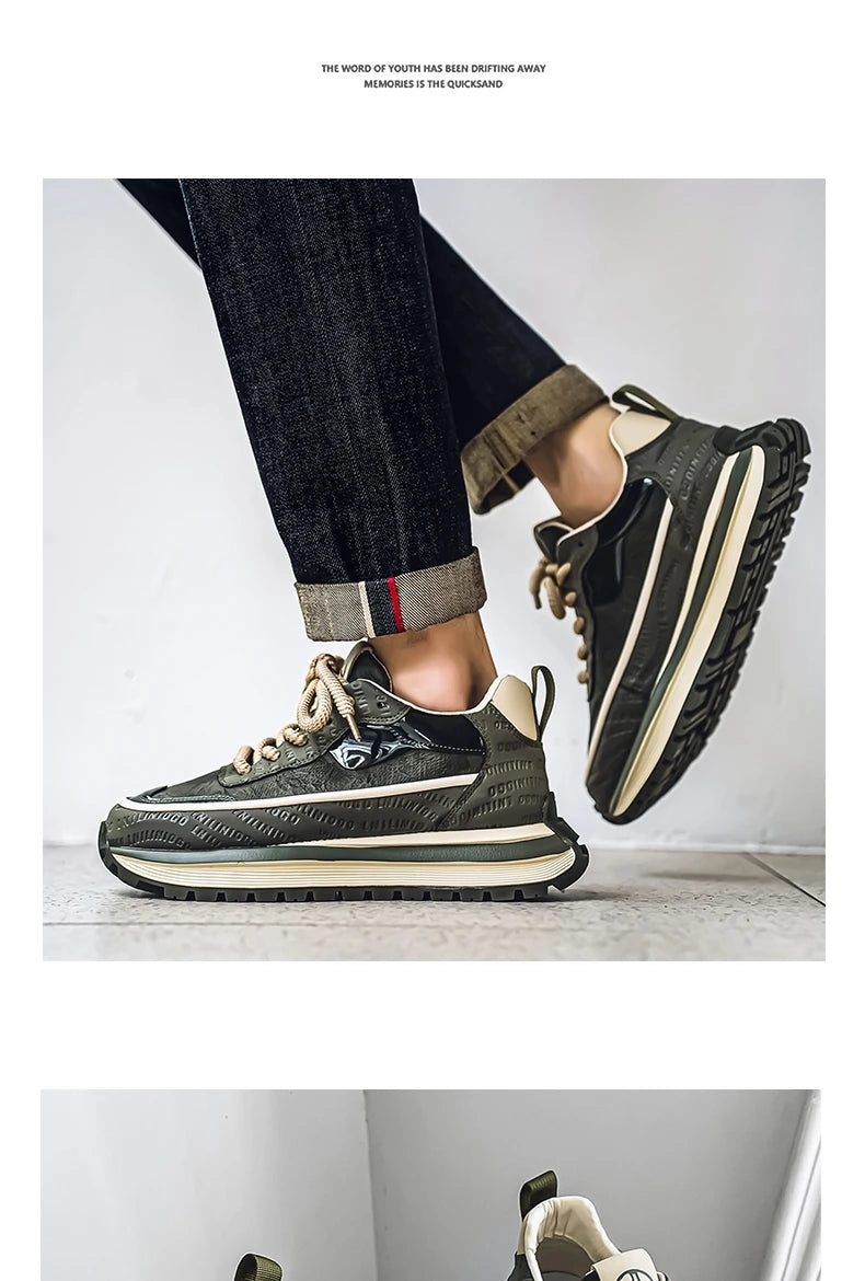 Casual Sneaker Loafers Men's Sneakers Male Sneakers Thick Bottom Shoes for Men Sports and Leisure Soft and Comfortable Non-Slip