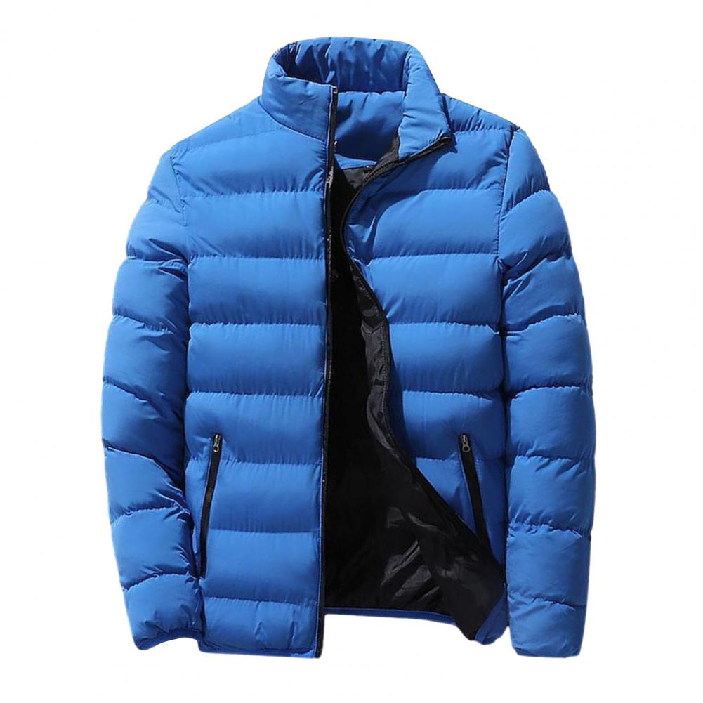 Padded Mens Jackets Winter Casual Windbreaker Stand Collar Thermal Coat Outwear Oversized Outdoor Camping Windproof Jacket