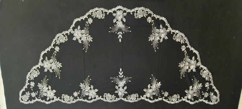 Large Size Half Moon Classic Spanish Style Lace Mantilla Women Head Covering Lace Catholic Veil