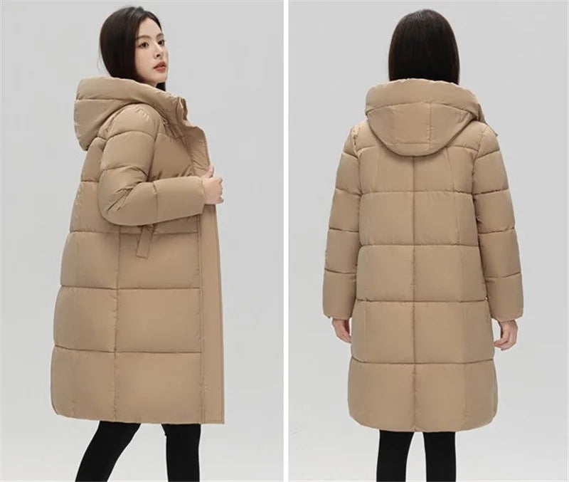 2025 New Long Winter Jacket Women Parkas Down Cotton Jackets Warm Hooded Outwear Female Thick Cold Snow Wear Coats Puffer Jacket