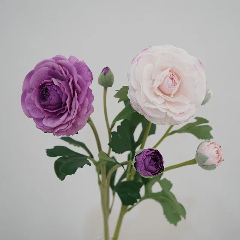 4Pc Hand Feel Moisturizing 3Heads Dew Lotus Artificial Real Touch Flowers Wedding Decor Bridal Bouquet Home Decoration Ornaments