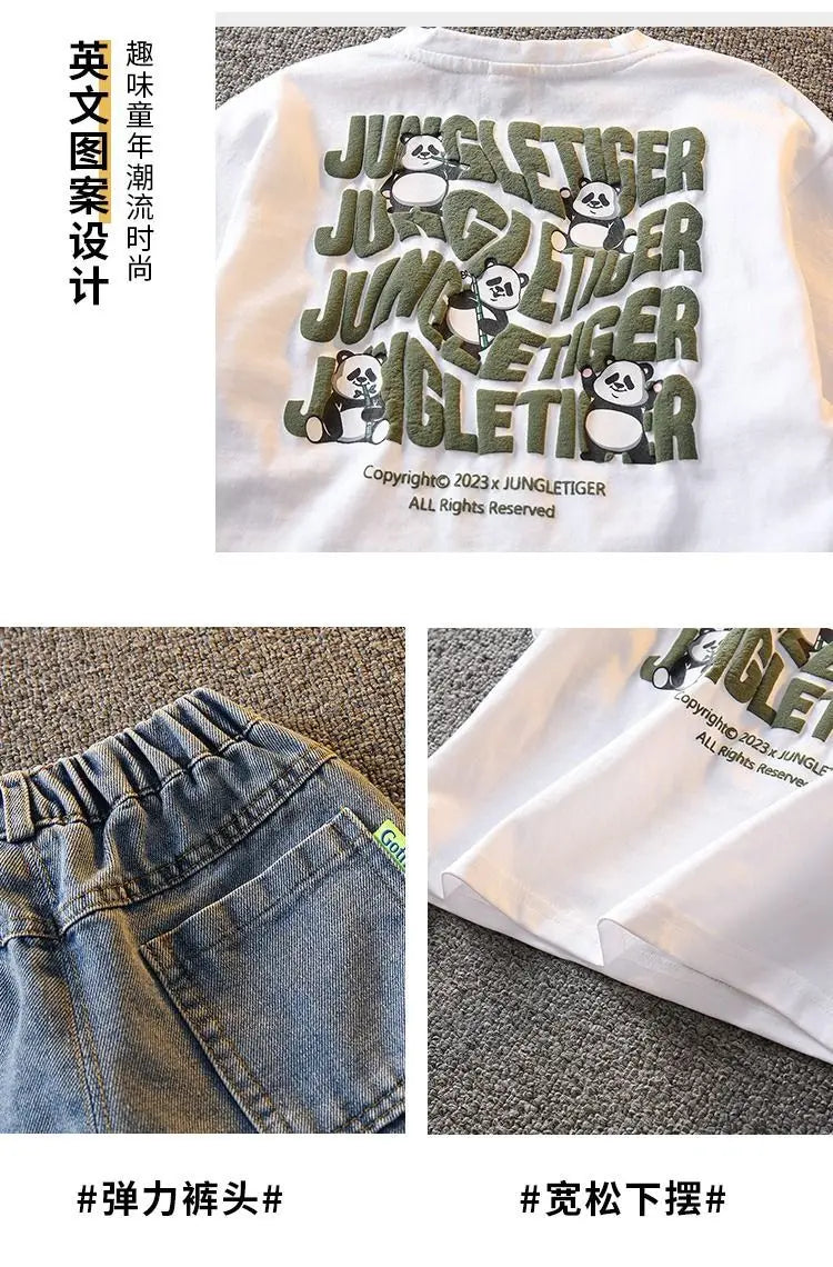 Summer Boys Clothing Set New Baby Children's Cartoon Short Sleeve T-shirt Shorts Two Piece Fashion Boys' Leisure Sports Set