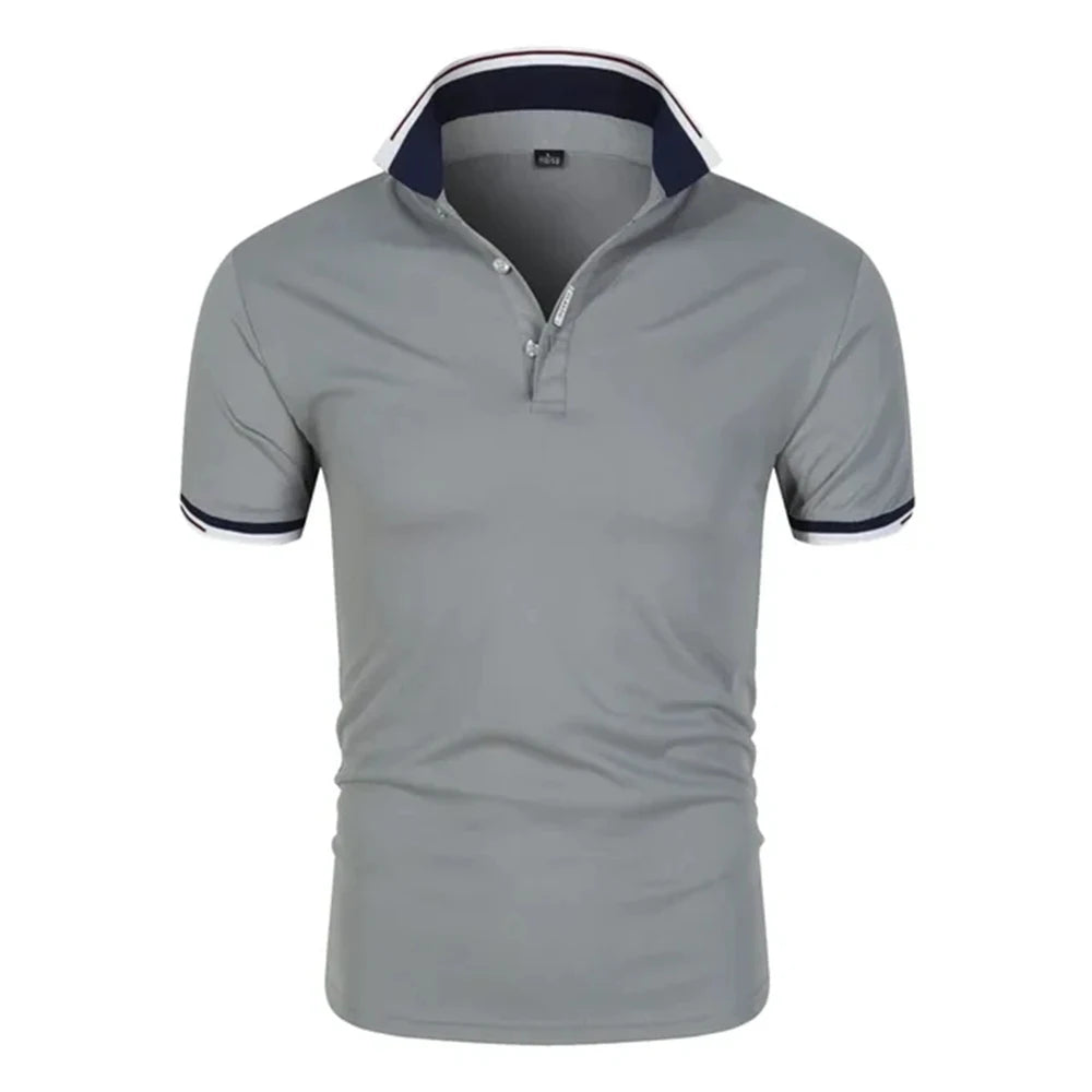 Summer Men Polo Men Shirt Short Sleeve Polo Shirt Contrast Color Polo New Clothing Streetwear Casual Fashion Men Collar Tops
