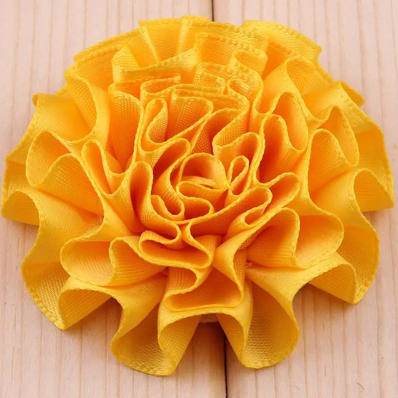 10PCS 5.5CM Satin Artificial Lace Fabric Wedding Dress Chiffon Flowers Bride Clothes Headwear Decoration
