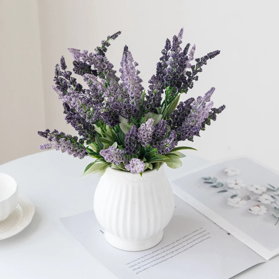 Artificial Lavender Foam Flower Family Room Vase Christmas Wedding Bouquet Garden Rose Arch Decoration Scrapbooking Accessories