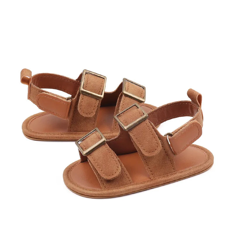 New Baby Sandals Baby Shoes Baby Boy Girl Sandals PU Soft Bottom Sole Anti-Slip Infant First Walker Crib Shoes Newborn