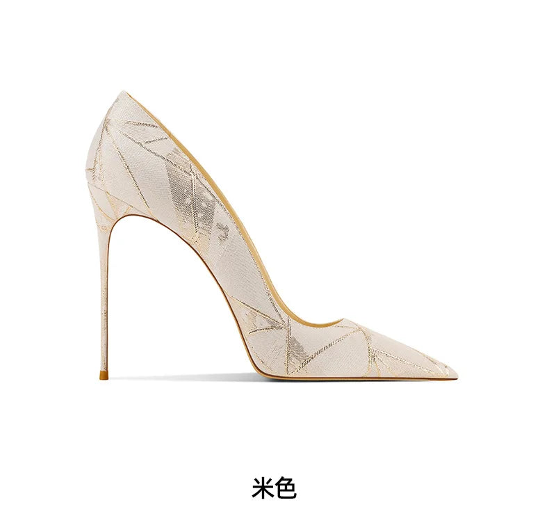 Pink High-heeled Single Shoes for Women's 2025 Spring New Pointed Thin Heels Shallow Leather