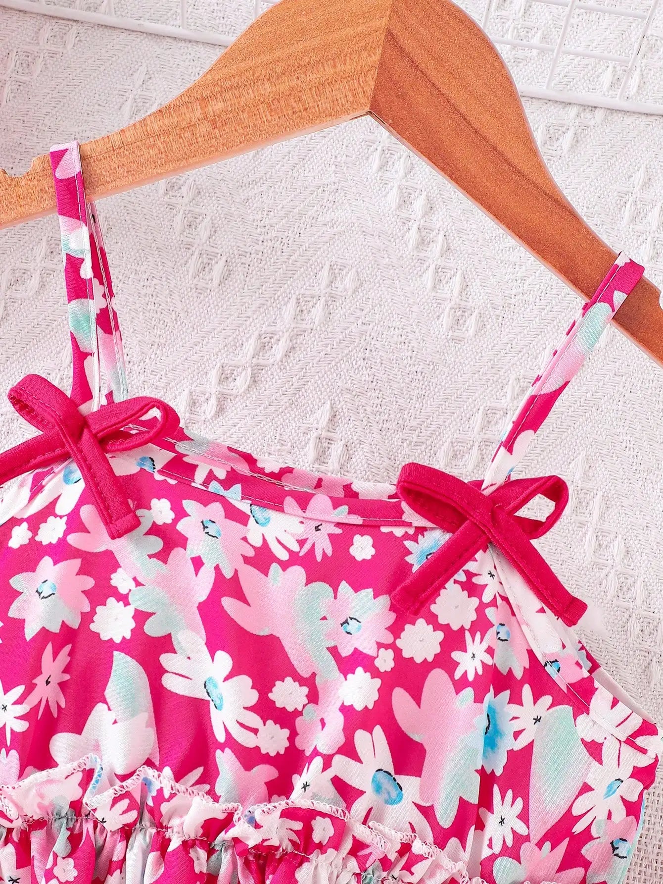 Summer Girl's Outfit Floral Sling Top + Shorts Set