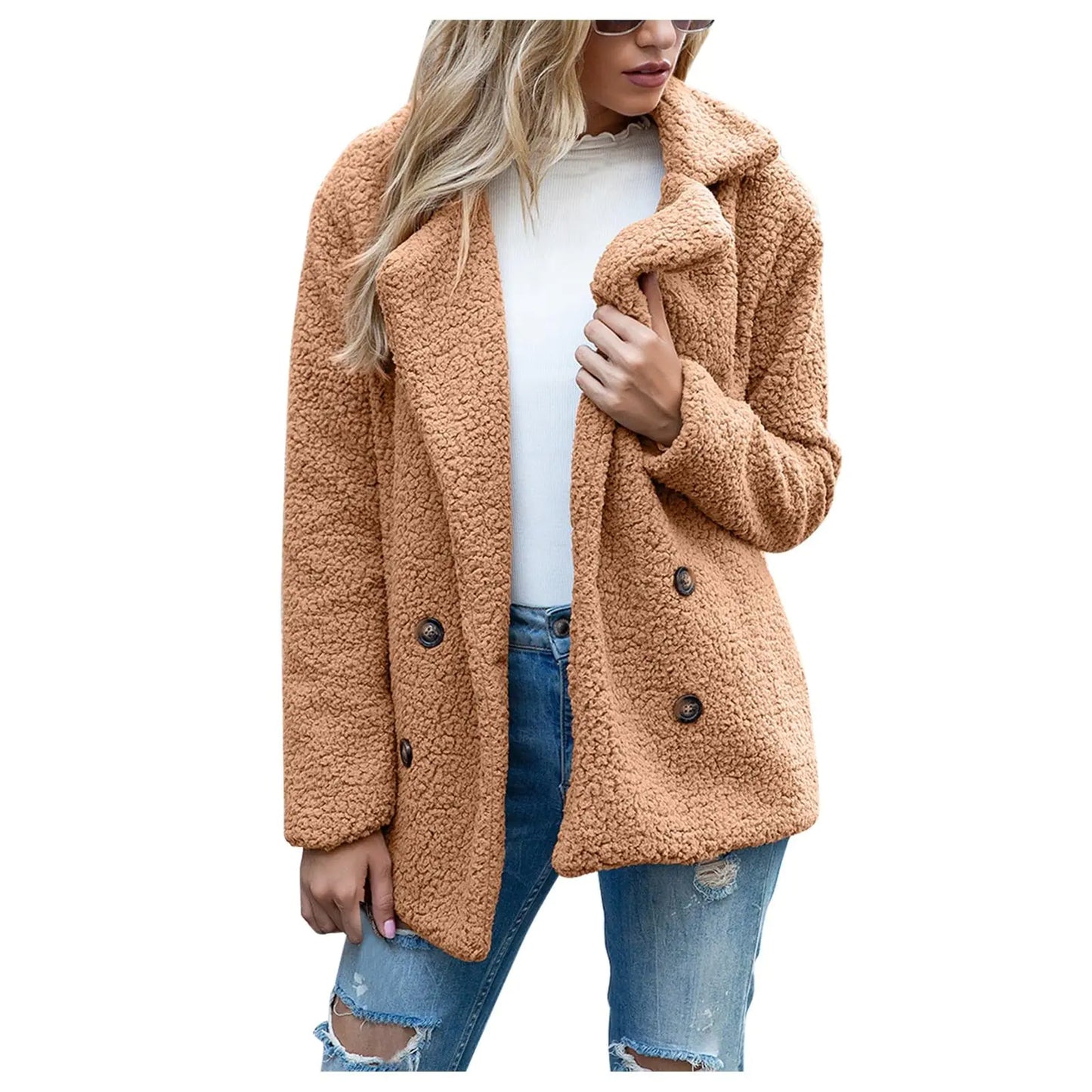 YUTANRAL Amazon ComprasWomens Coats Fleece Jacket Women Sueters De Mujeres Casuales Sherpa Jacket Women People FreedoopHoliday Outfits Womens Fall Fashion 2024 Womens Winter Coats(B-CamelS)