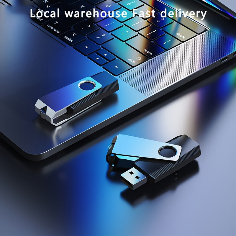 2pcs Aiibe USB 2.0 Flash Drives with LED Light - High-Speed Portable External Storage Sticks, 128GB/64GB/16GB/8GB Capacity Options for PC, MacBook, TV, Car